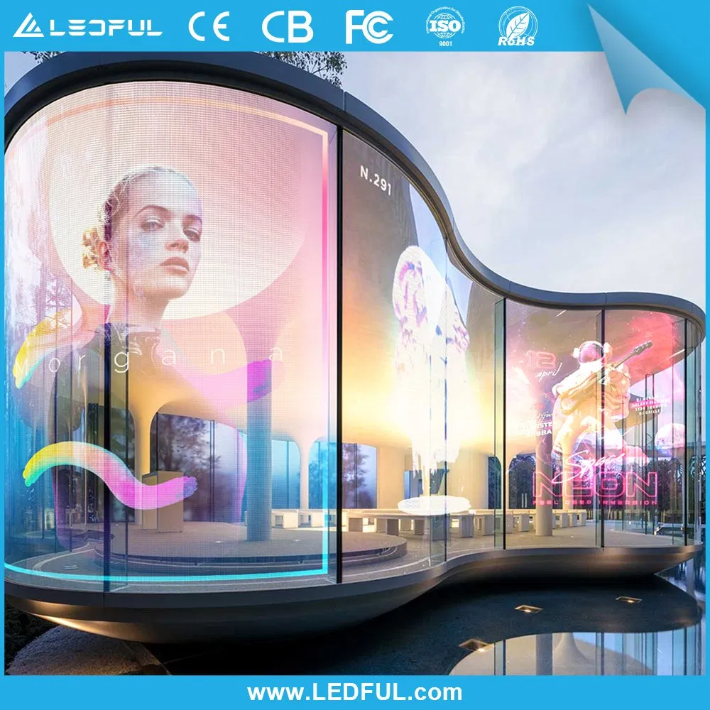 2020 New Technology Indoor Outdoor Transparent LED Film Screen PCB Board Flexible Soft Curved Curtain Transparent LED Screen