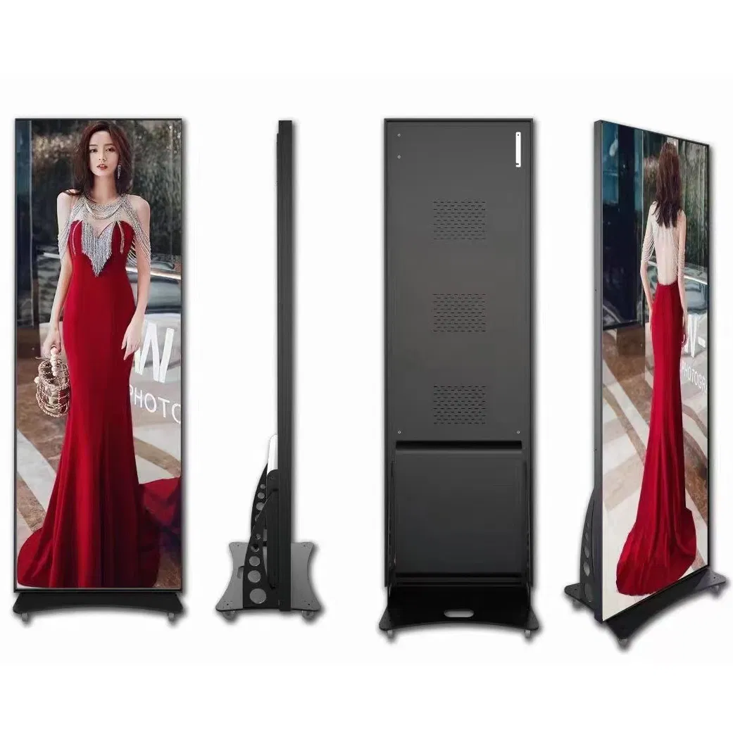 Portable P2 LED Foldable Digital Poster Screen Double-Sided Free Standing LED Poster Screen for Shopping Mall