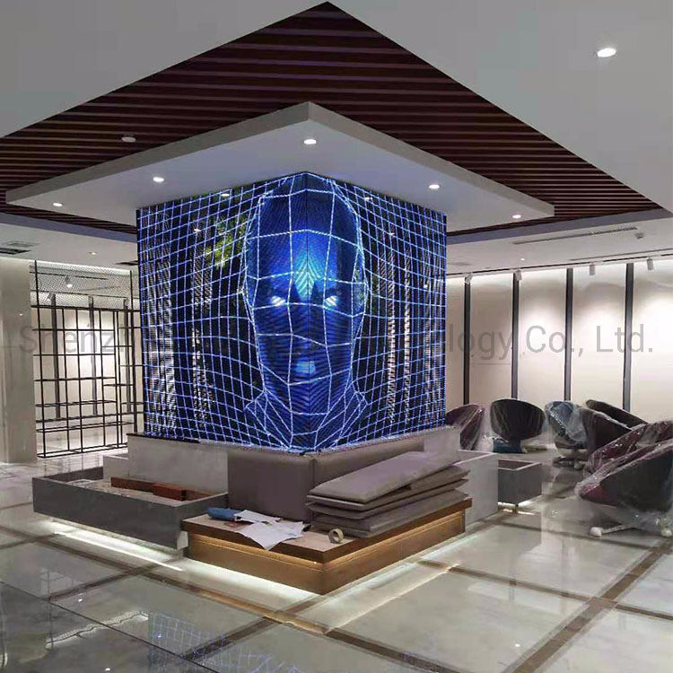 P3.91 Indoor Transparent Display SMD Glass Window Programmable LED Display Screen Full Color Video Wall