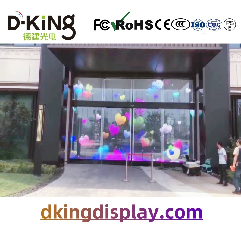 Outdoor P3.9*7.8 Transparent LED Screen Pixel Screen 500*1000mm Waterproof IP65 Glass Rental Video Wall