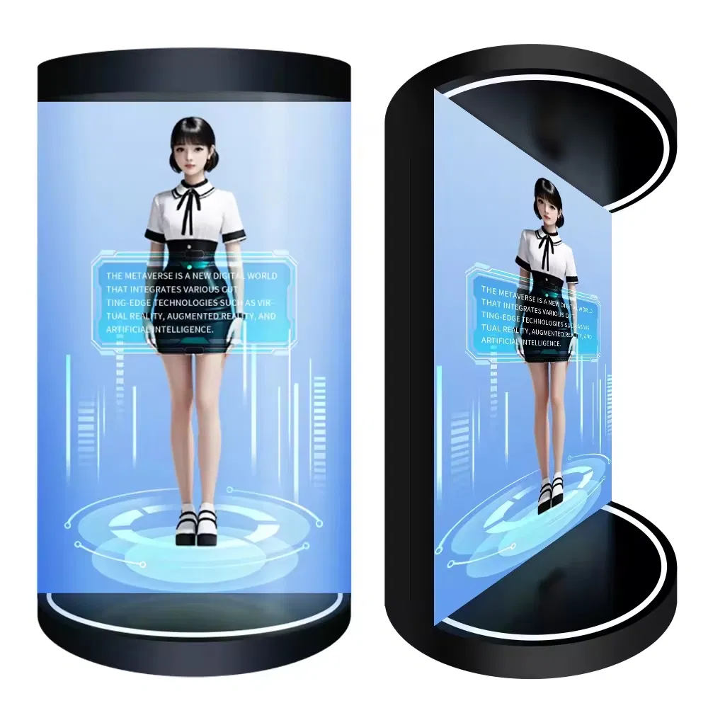 86 Inch LCD 3D Hologram Display Cylindrical Holotube with Ai Communication