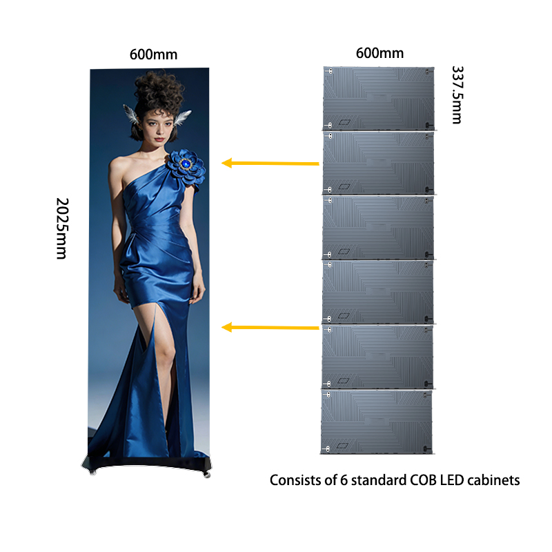 Portable LED Walls Displays Stands P1.87 Pixels Advertising Poster Digital LED Poster Display Screen