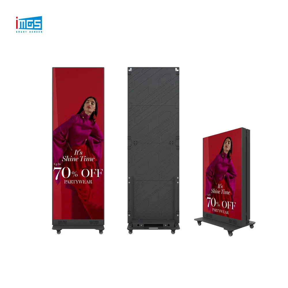 High Definition Vertical LED Poster Screen Interactive Portable Smart Indoor Advertising Display