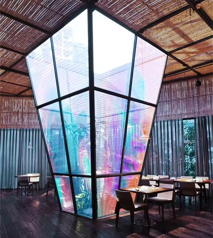 P4-8 Transparent LED Video Walls Display Screen Flexible LED Glass Window Outdoor Advertising Digital Poster