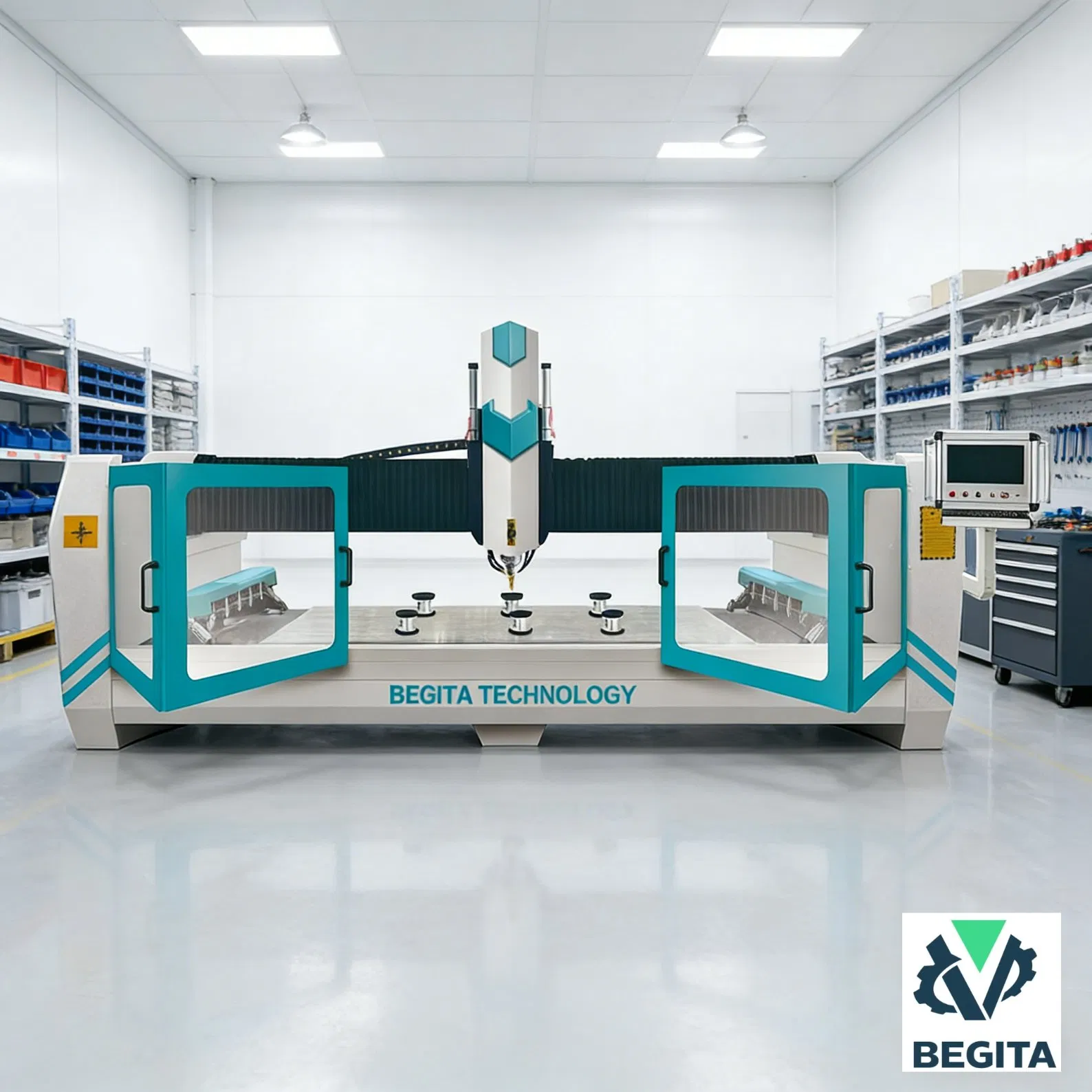 3-Axis جهاز نقش الحجر بتقنية CNC مع مغزل عالي القوة لنحت الرخام