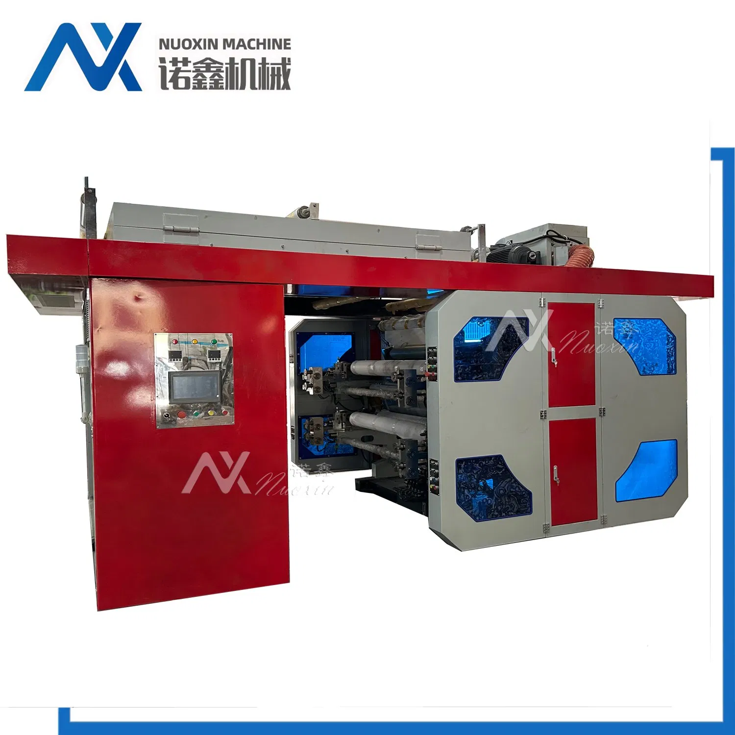 Nxci-61200 6 آلة طباعة فليكسوغرافية على فيلم بلاستيكي ملون مركز أسطوانة