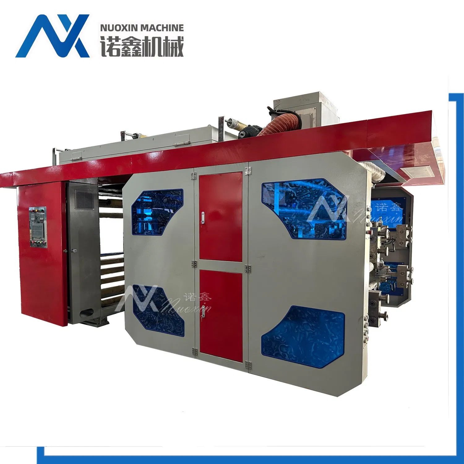 Nxci-61200 6 آلة طباعة فليكسوغرافية على فيلم بلاستيكي ملون مركز أسطوانة
