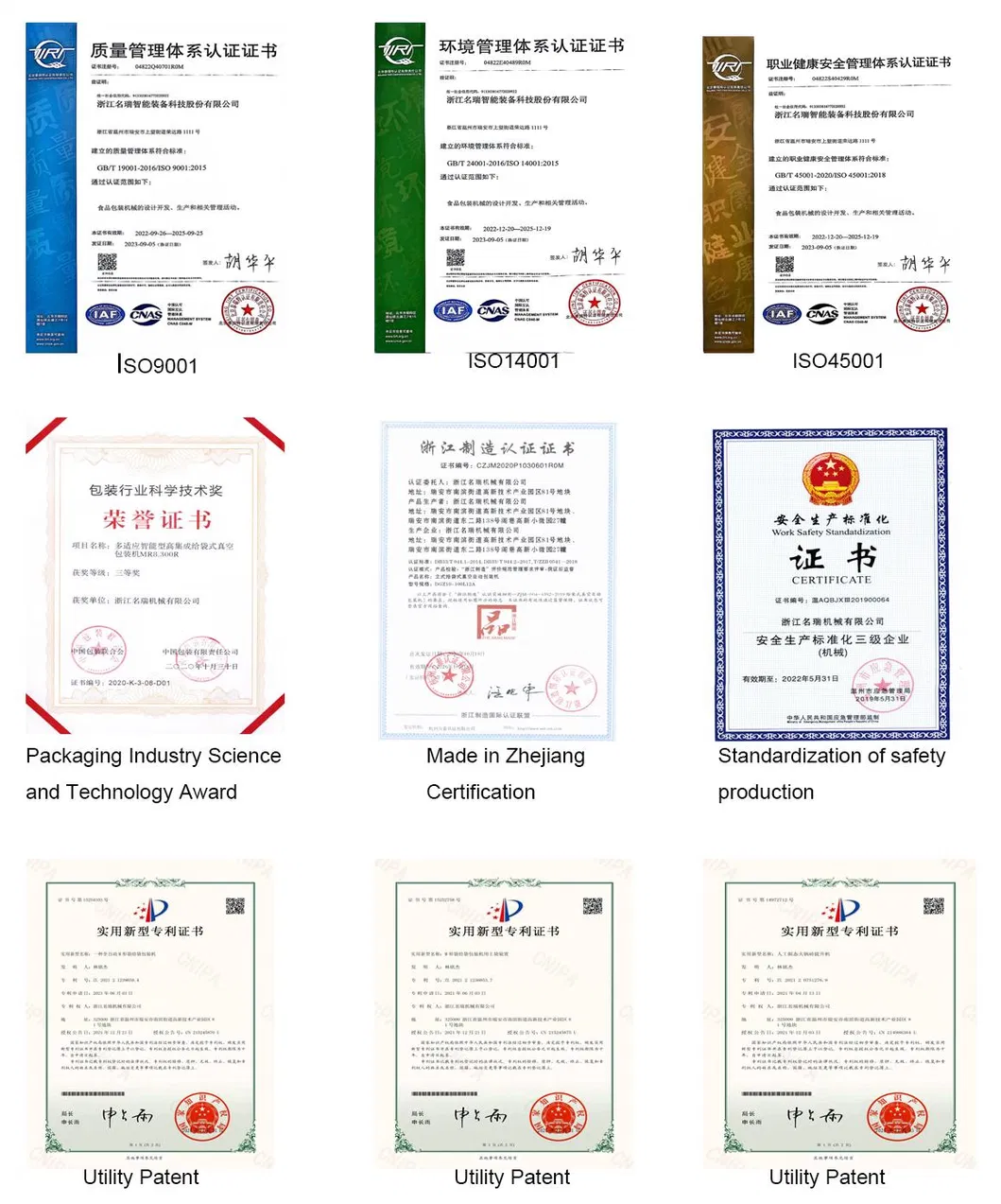 Certificates