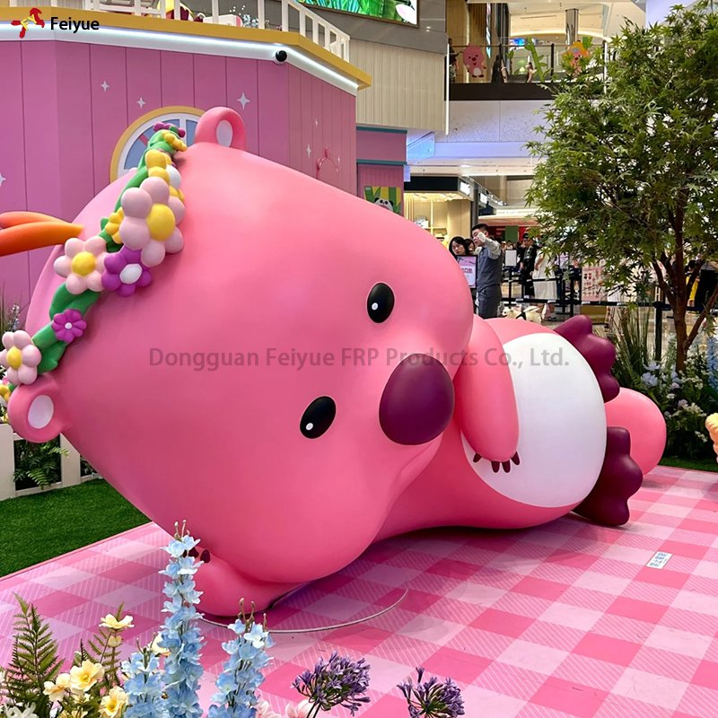 Colorful 3m High 3D Cartoon Resin Fiberglass Sculpture for Event Exhibition