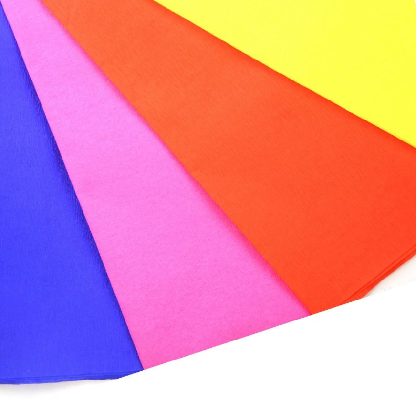 Solid Color Crepe Paper Creative DIY Materials - Paper, Creative Colored Crepe Paper