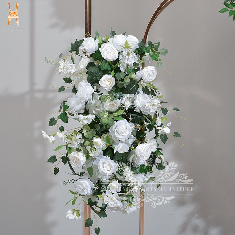 Hot Selling Artificial Green Flower Arch White Backdrop for Party Event Stage Wedding Decoration Outdoor