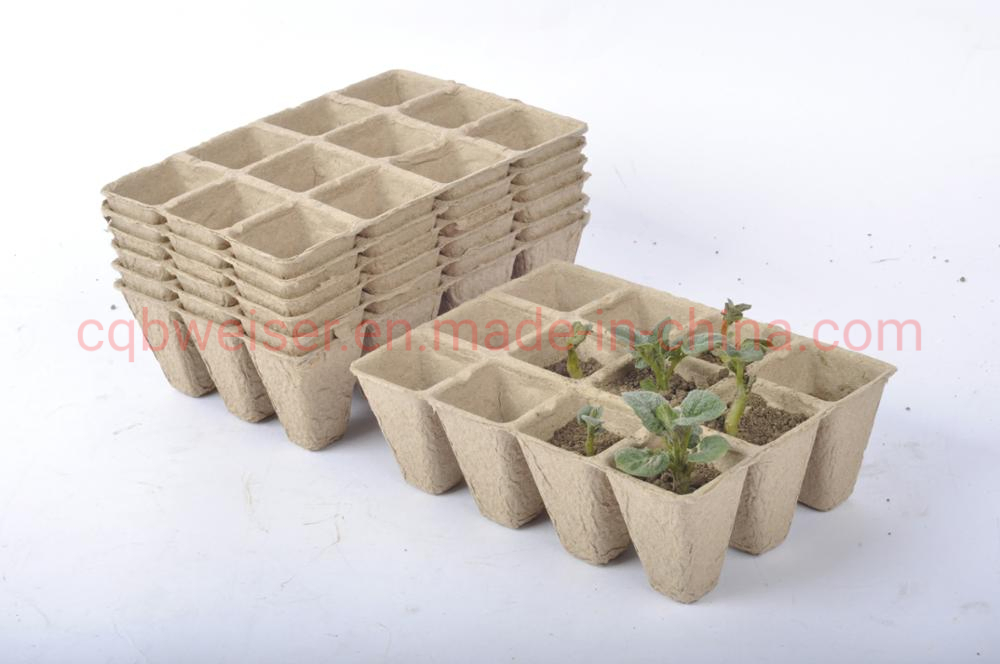 Seedlings Growing Paper Pot Trays 3X4 Cups Pulp Nursery Pots