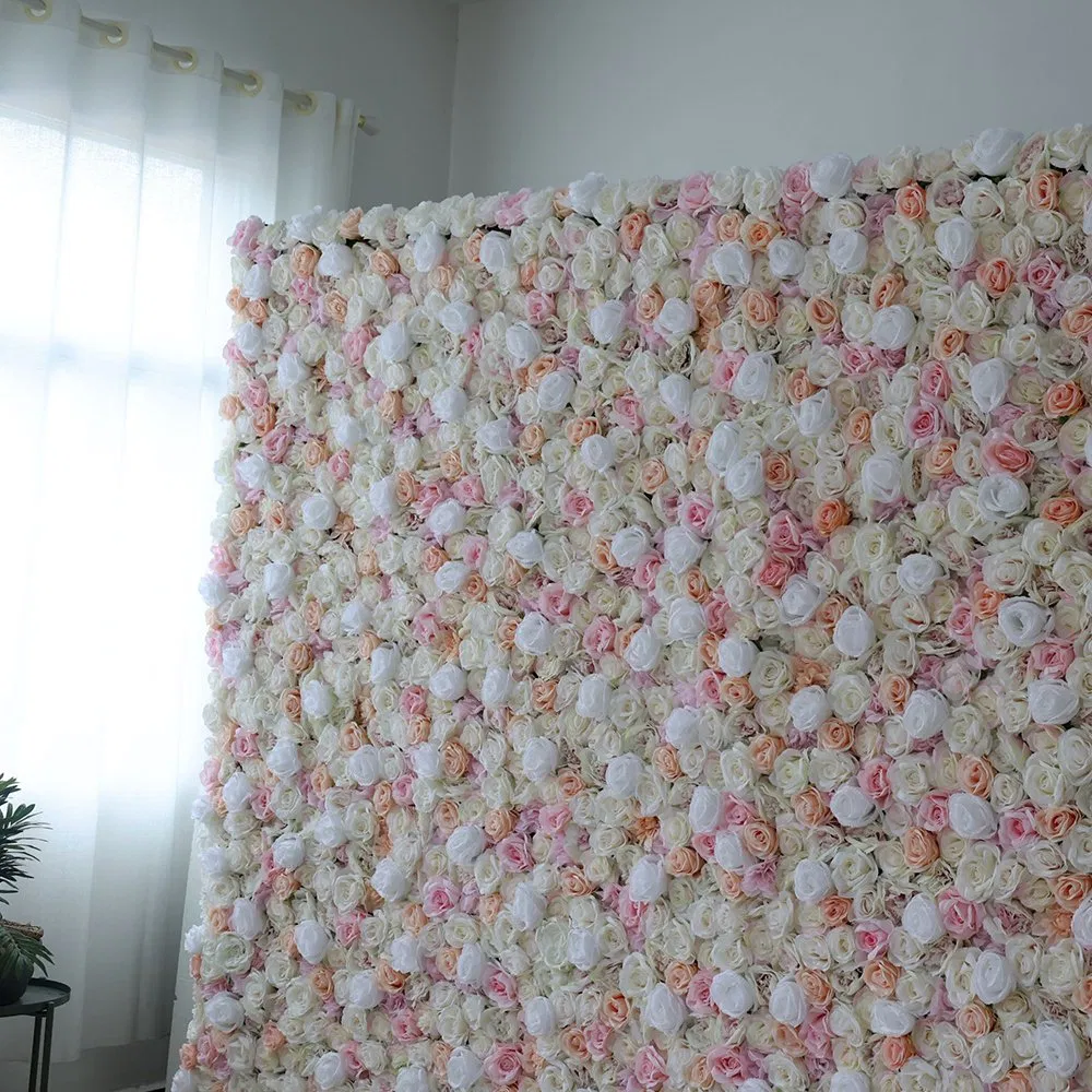 Wedding Decoration Artificial Rose Flower Wall 3D Flower Backdrop for Home Banquet