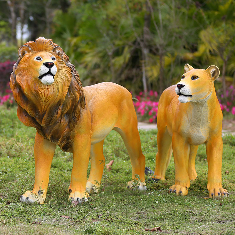 Jungle Event Party Decoration Giant Resin Fiberglass Safari Animals Lion Statue Sculpture Mold