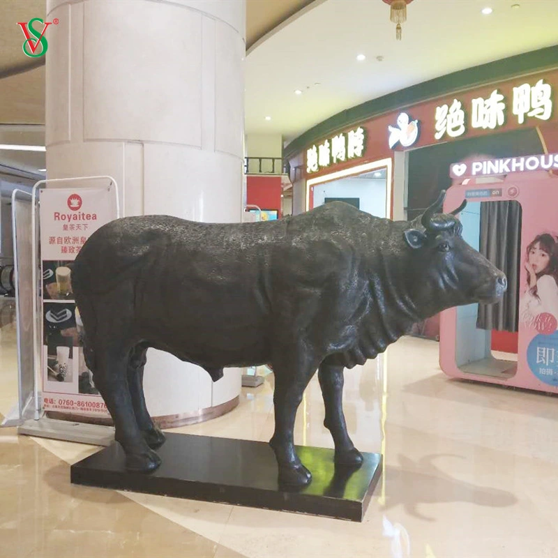 Life Size Art Crafts Fiberglass Cow Bull Sculpture for Shopping Mall Display