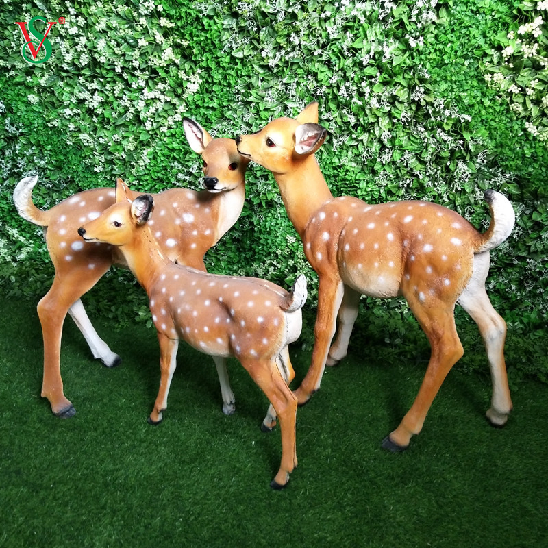 Life Size Fiberglass Reindeer Animal Sculpture for Zoo Garden Decoration