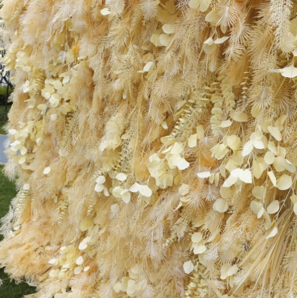 Hot Sale Wedding Wall Decor Champagne Color Silk Roll up Artificial Flower Wall Backdrop for Sale