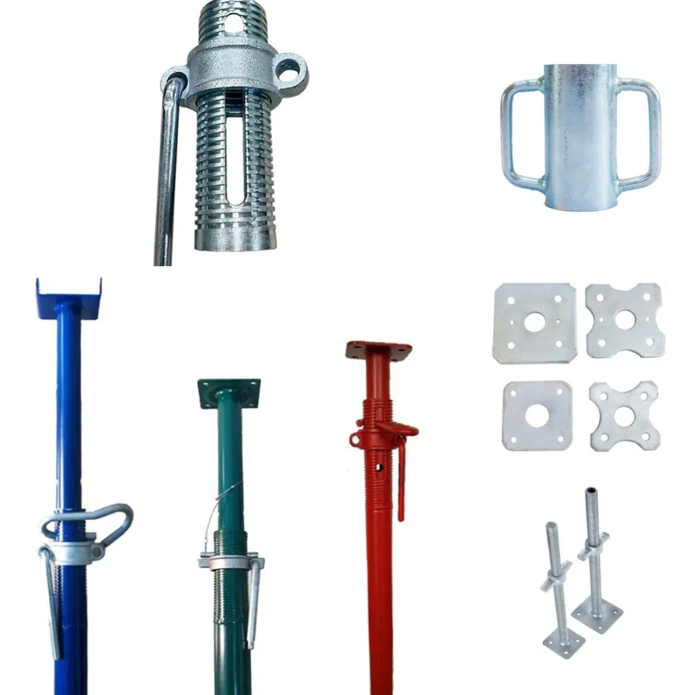 Light Duty Adjustable Scaffolding Prop Galvanized Coating Steel Prop with Square/Flower Plate