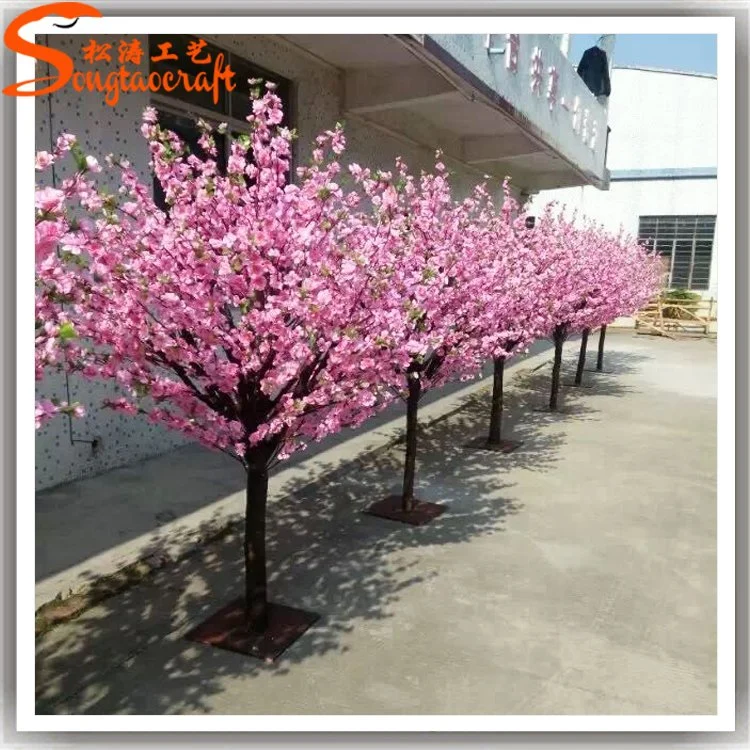 Indoor Decoration Mini Fiberglass Artificial Cherry Blossom Tree