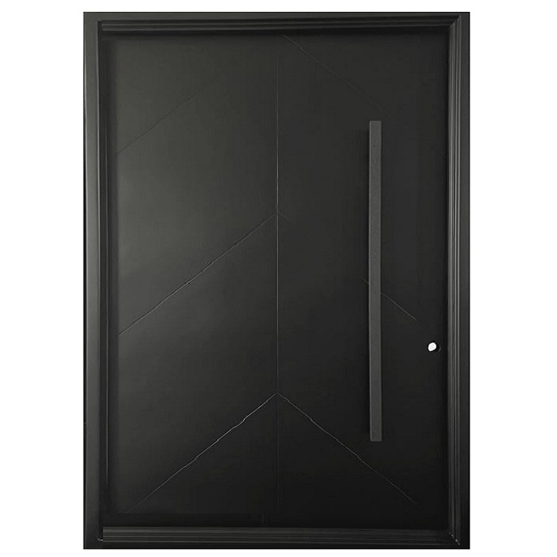 Simple Front Entry Steel French Modern Pivot Entry Wrought Iron Door Price Exterior Luxury Security Metal Main Entrance Door