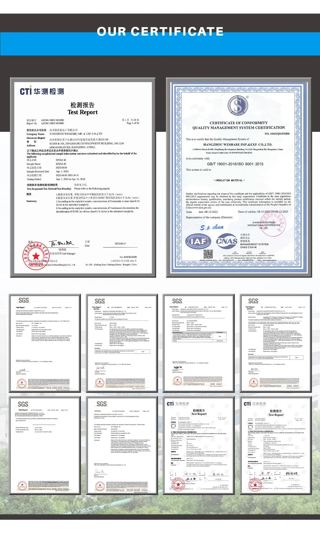 Quality Certifications