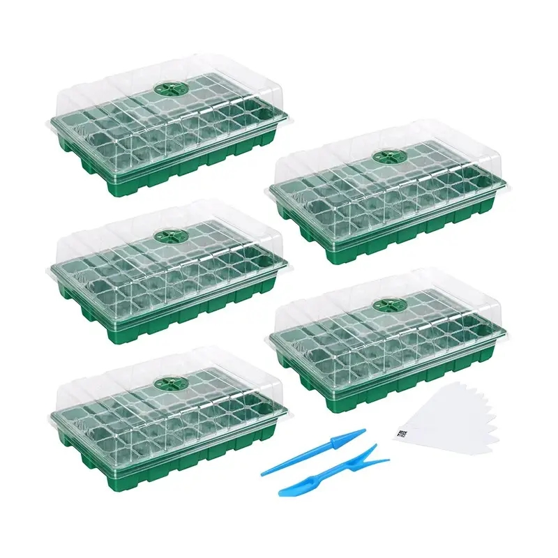 6/ 12 Cell Germination Starter Seedling Tray Nursery Seed Trays &amp; Lids with Dome