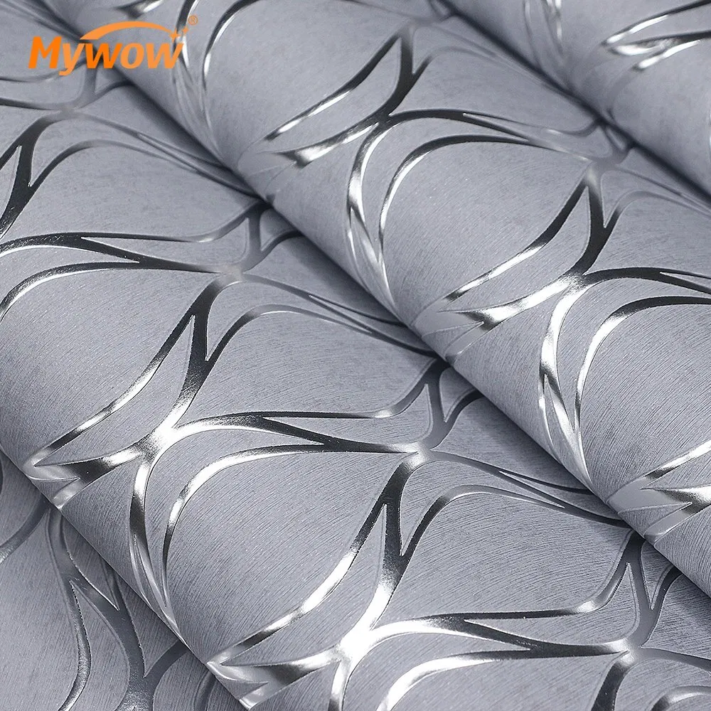 Hot Selling Top Quality Modern Luxury Golden Geometric Lines Waterproof PVC Wallpaper