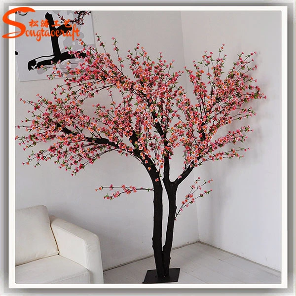 Hotel Decoration Artificial Plant Indoor Pink Blossom Tree