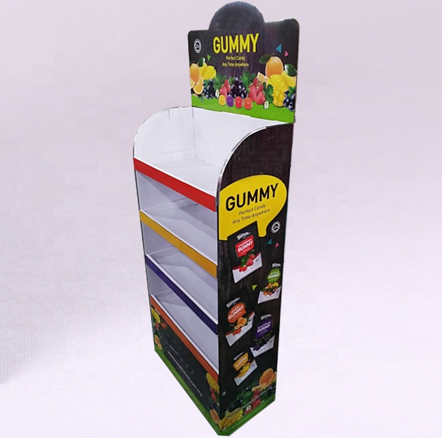 Pop up Cardboard Paper Floor Store Retail Food Snacks Free Standing Display Unit Merchandising Display