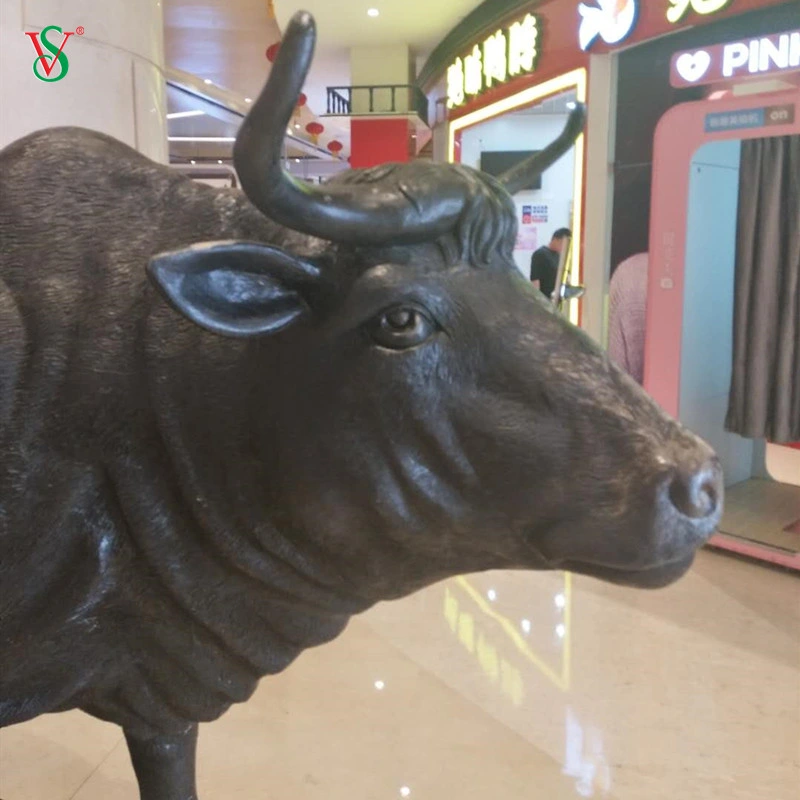 Life Size Art Crafts Fiberglass Cow Bull Sculpture for Shopping Mall Display