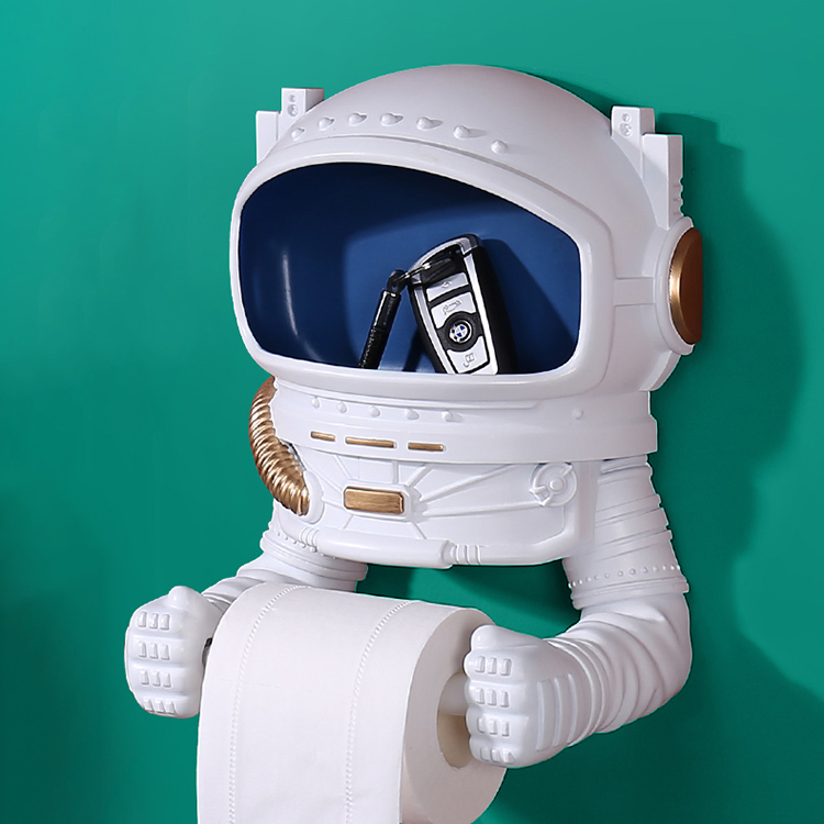 Polyresin Bathroom Accessories Roll Paper Holder Spaceman Sculpture
