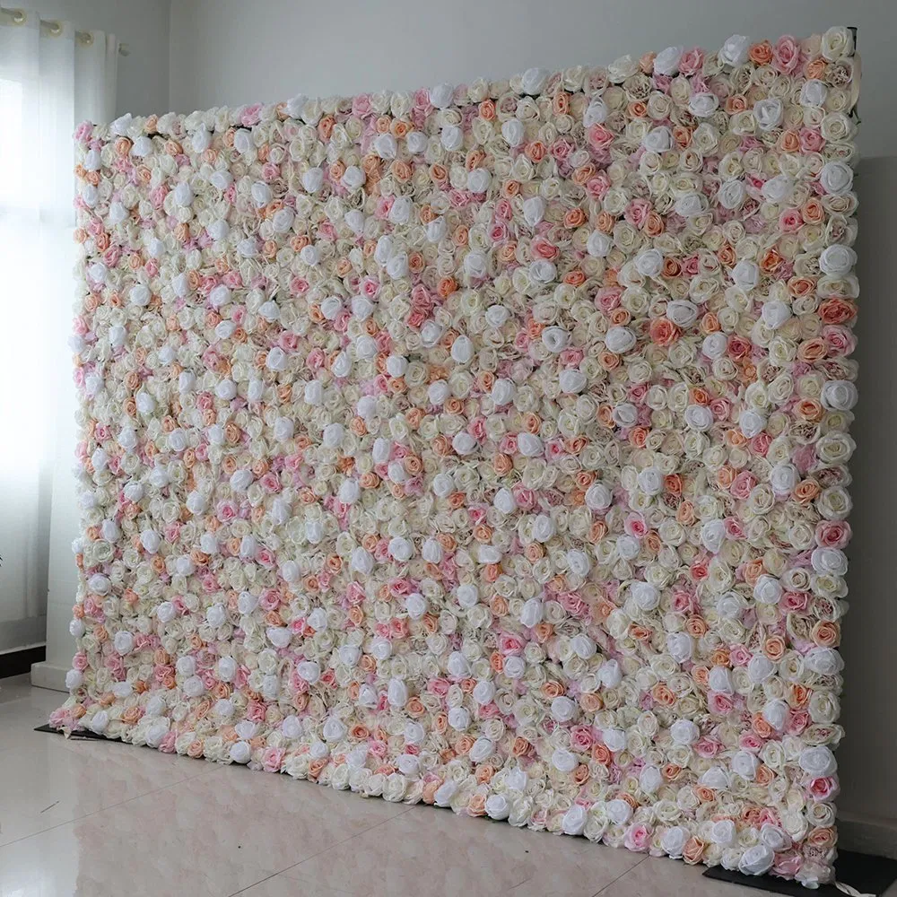 Wedding Decoration Artificial Rose Flower Wall 3D Flower Backdrop for Home Banquet