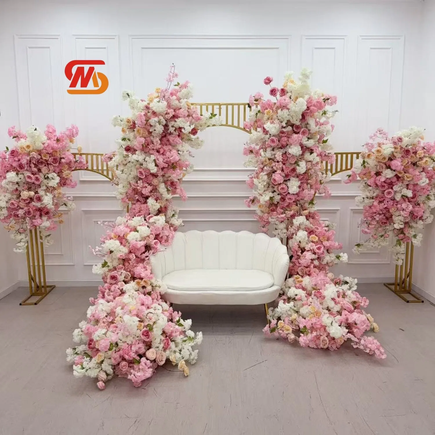 Smooth Pink Wedding Flower Wedding Stage Backdrop Decoration