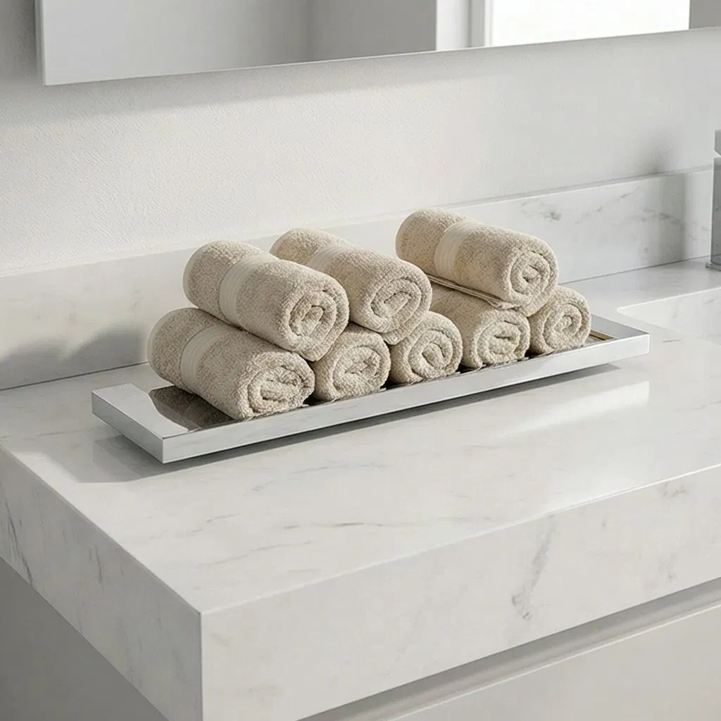 Luxury Rose Gold Hotel Bathroom Towel Rack Set Stainless Steel 304 Modern Towel Rack