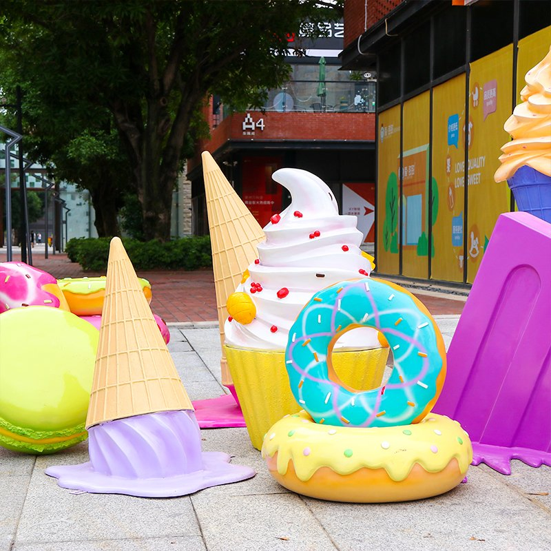 Giant Fiberglass Icecream Popsicle Sculpture Resin Ice Cream Cone Props for Rental Events Party Decoration