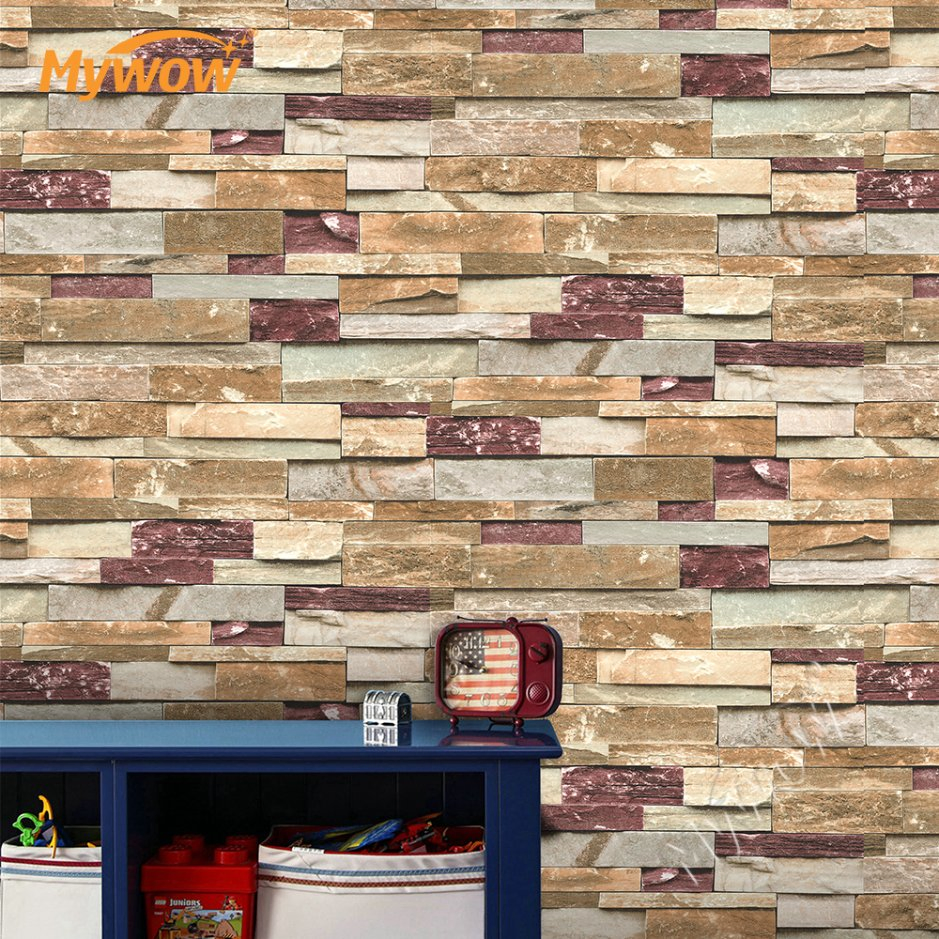 2023 New Brick Pattern PVC Wallpaper for Home Decoration