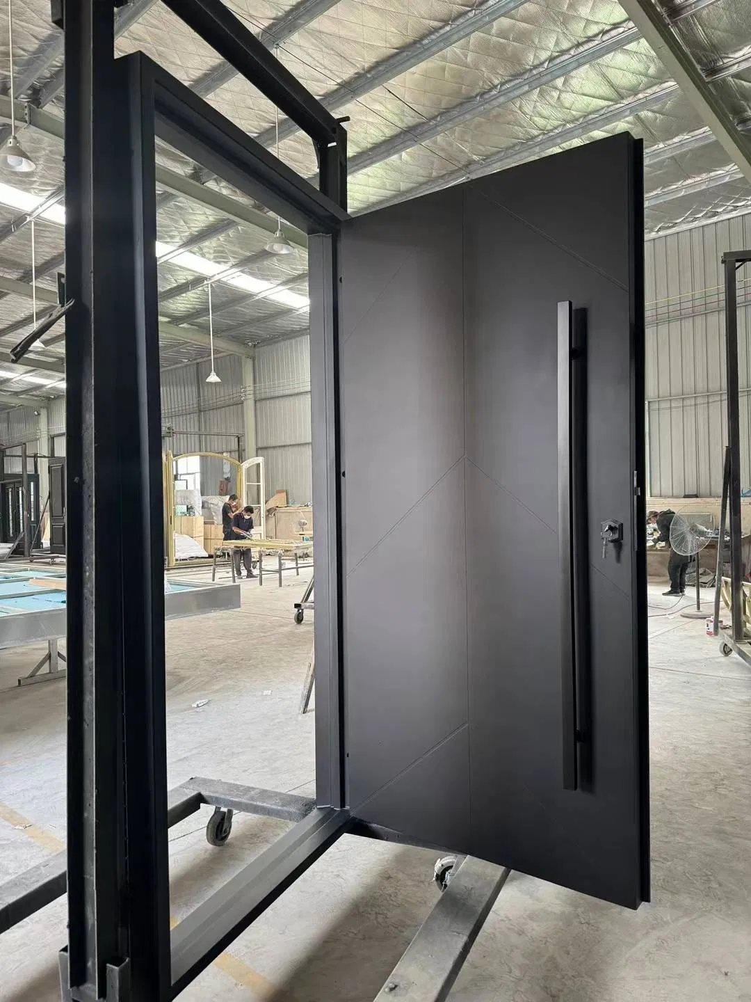 Simple Front Entry Steel French Modern Pivot Entry Wrought Iron Door Price Exterior Luxury Security Metal Main Entrance Door