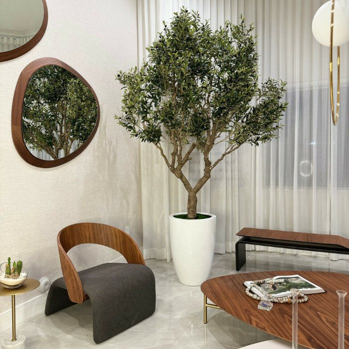 Artificial Olive Tree with Pot - Lifelike Faux Olive Plant for Home Decor, Indoor/Outdoor Use, No Maintenance