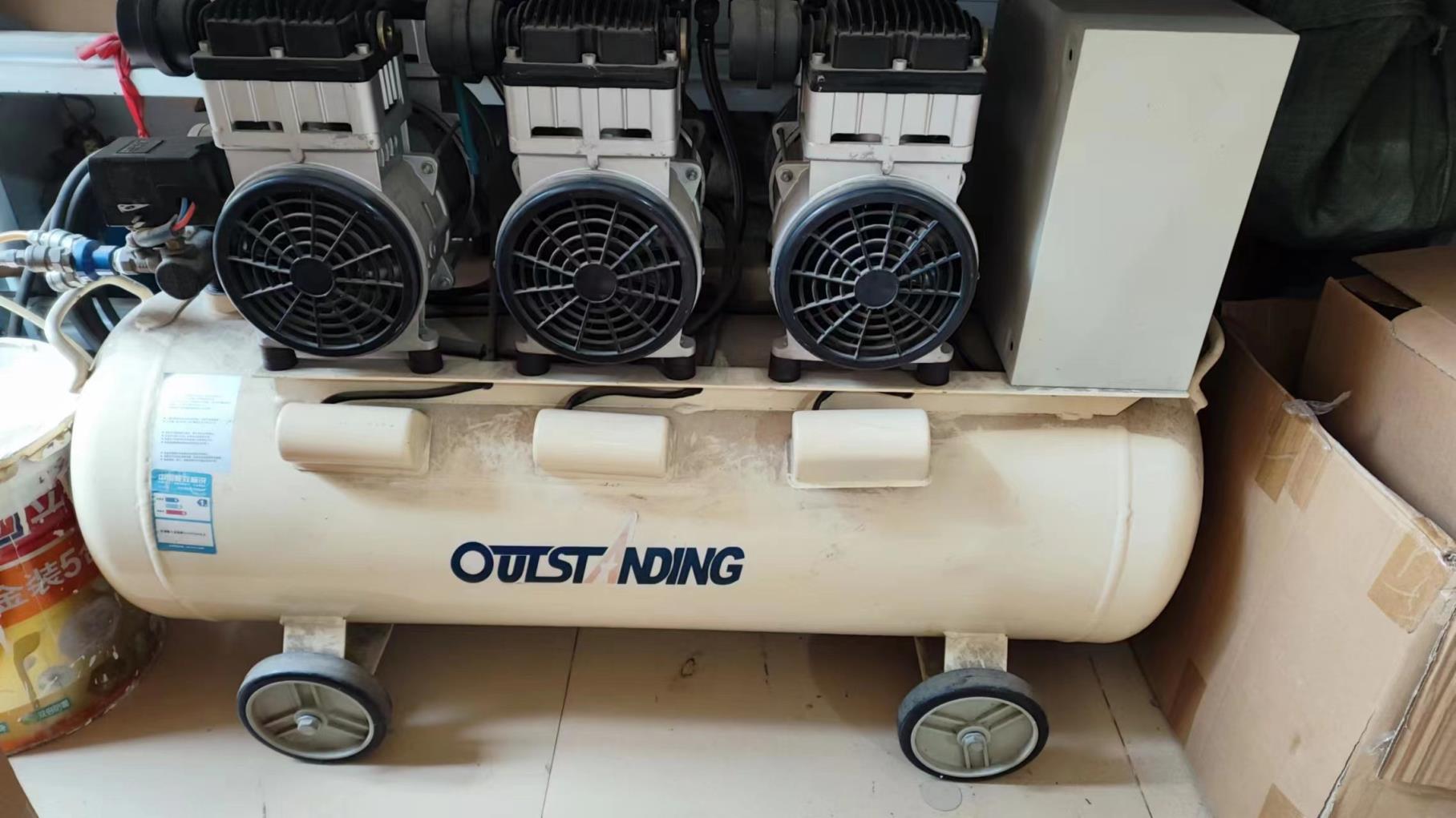 Compressor equipment at Arden Decor manufacturing facility for paper art production