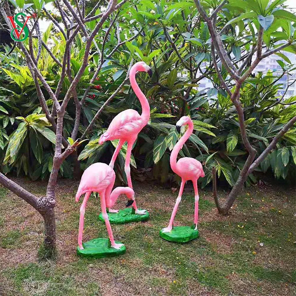 LED 3D Fiberglass Resin Flamingo Sculpture with Light for Wedding Event Party Decoration