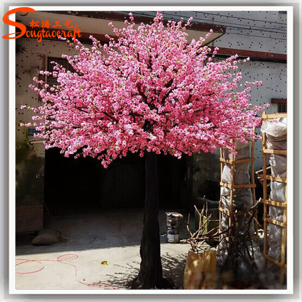 Customized Fiberglass Decorative Artificial Cherry Blossom Tree