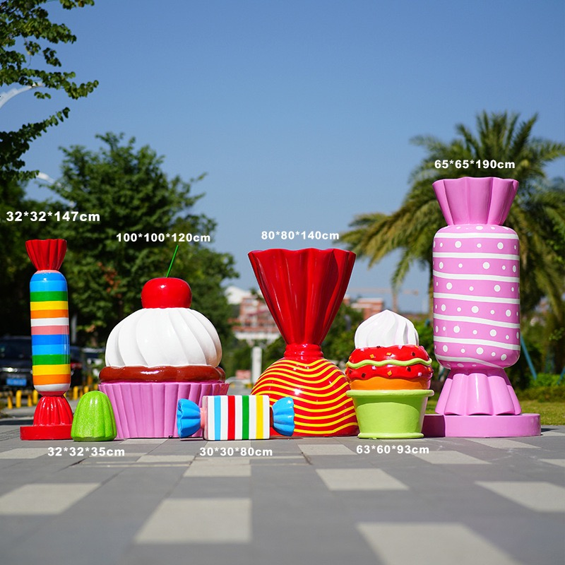 Large Candy Fibreglass Sculpture Bulk Sale for Outdoor Events