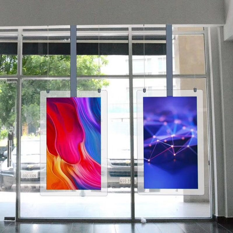 43 49 55 Inch Ceiling Hanging Double Sided Window Display Visual Merchandising Commercial Display Double Monitors