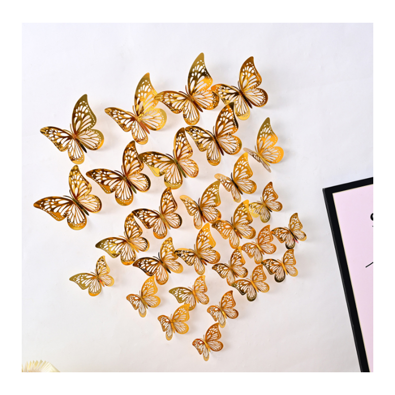 3D Butterfly Party Decoration Stickers for Birthday Baby Shower Nursery Wall Decor