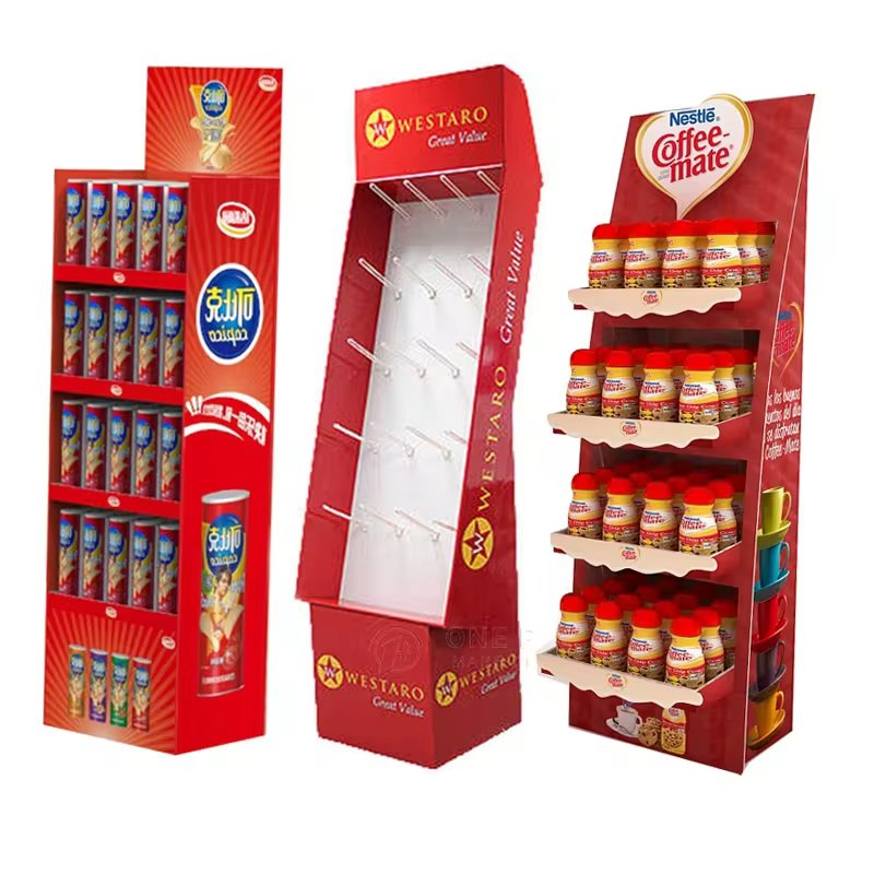 Custom Paper Stand Product Snack Food Display Stand Corrugated Cardboard Display Stand Cardboard Display