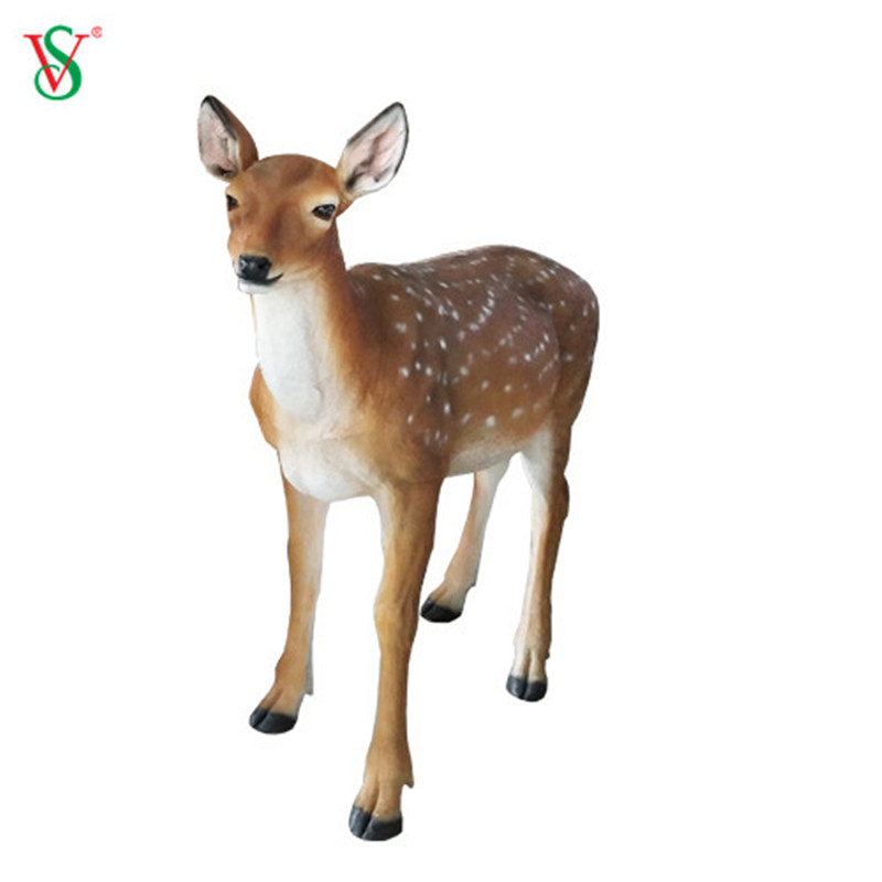 Life Size Fiberglass Reindeer Animal Sculpture for Zoo Garden Decoration