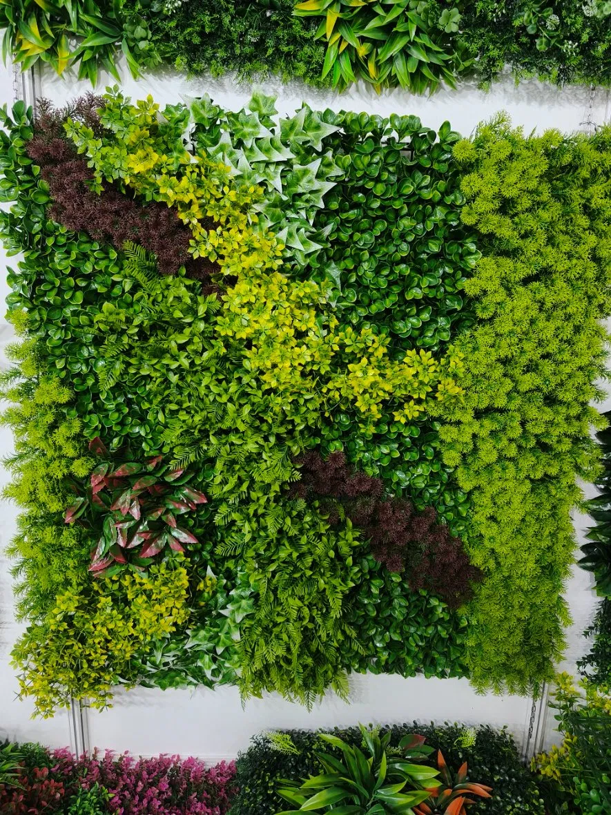 40*60 Plastic Artificial Flower Grass Wall Panels Wholesale Stage Backdrop Artificial Plant Flower Wall for Wedding Decoration