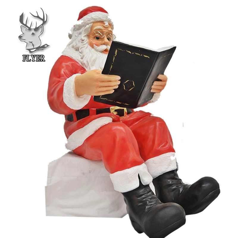 2022 Christmas Event Decoration Large Fiberglass Santa Claus Statue Resin Father Christmas Sculpture