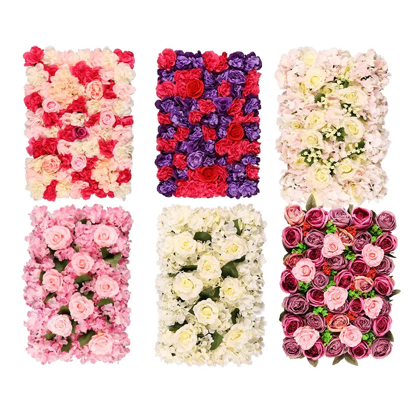 3D Wedding Decor Roll up Fabric Artificial Rose Flower Wall Backdrop