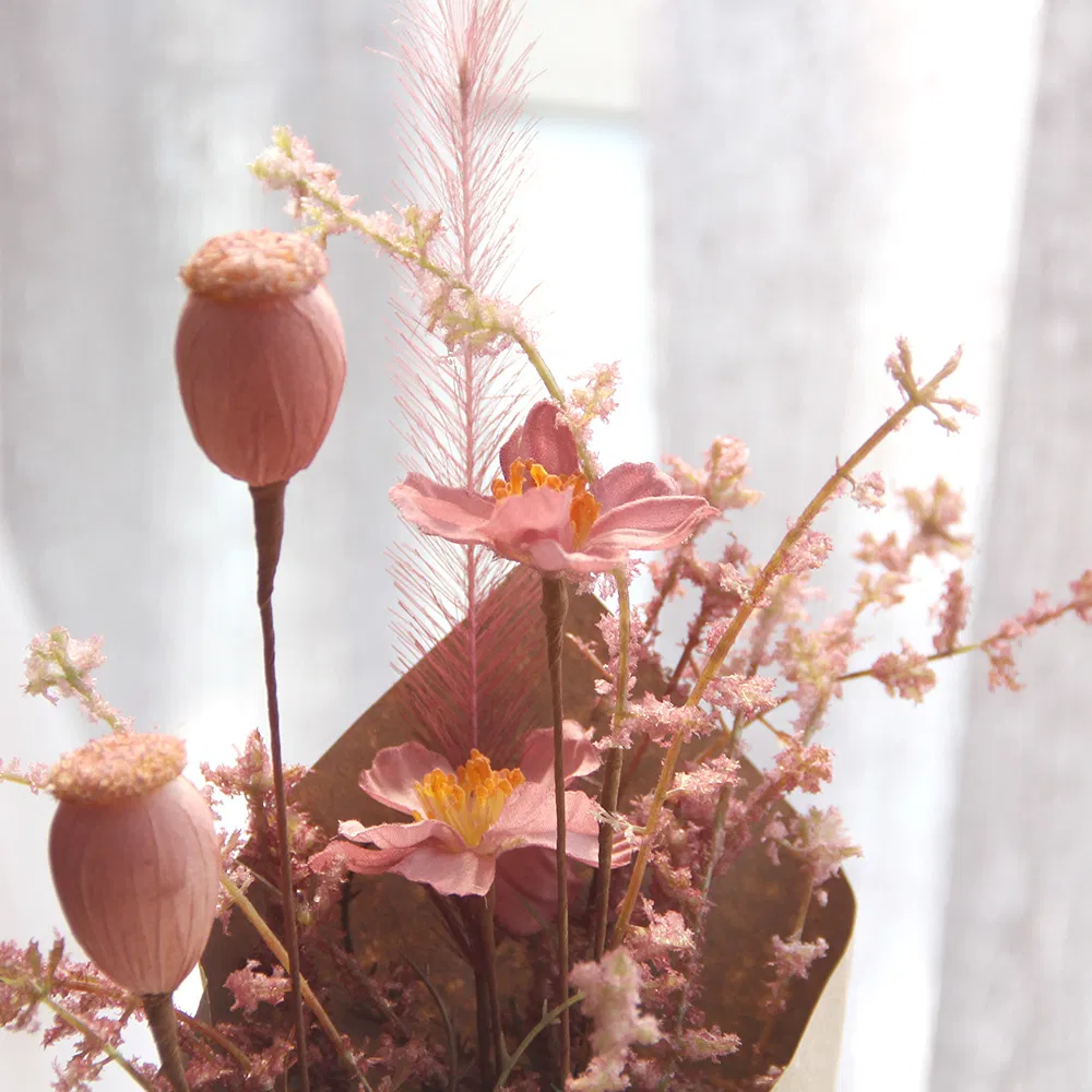 Handmade Artificial Flowers Bouquet with Kraft Paper Home Wedding Party Decoration